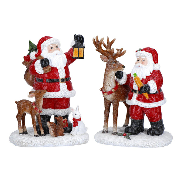 Timstor Babbo Natale con Animali in Poliresina 🎄 Natale 2024