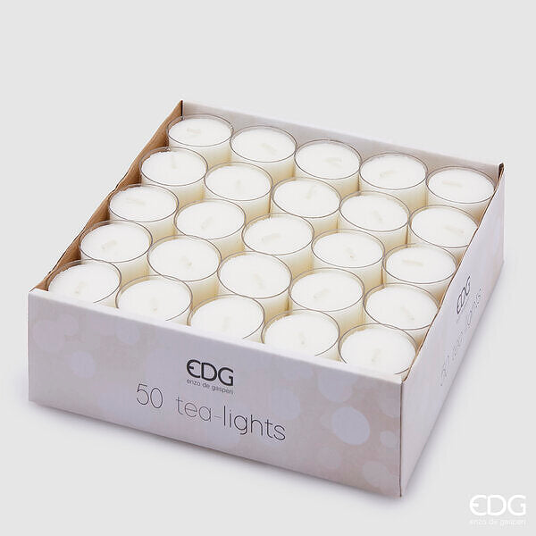 EDG Enzo De Gasperi Set 50 pezzi Candele Tea- lights Ø 3 cm. durata 8 ore