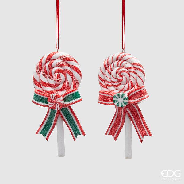 Enzo De Gasperi Decoro Candycane in Poliresina Natale 2024