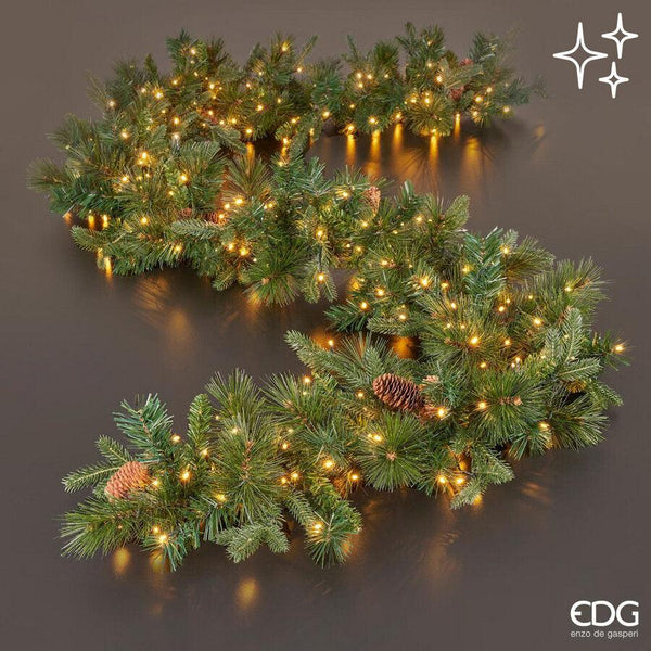 Enzo De Gasperi Festone Pino con Pigne 300LED Multieffetto Natale 2024