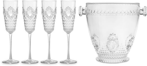 DOJA Barcelona, Bicchieri Flute Plastica Champagne 160ml, 12 Pezzi, Flute  in Plastica Neri, 195x68x2 mm, Flute Plastica Policarbonato Lavabili