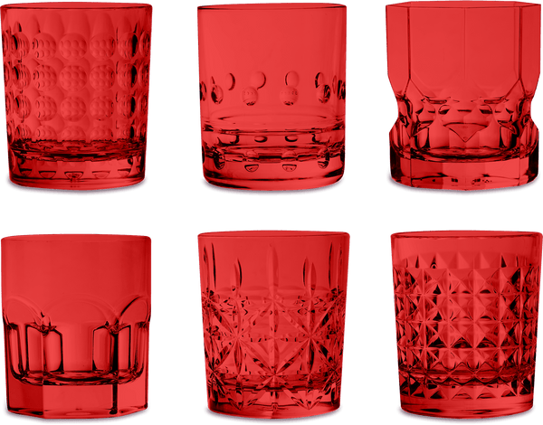 Set 6 pz. Bicchieri a Rilievo - Tumbler Crystal Touch Baci Milano