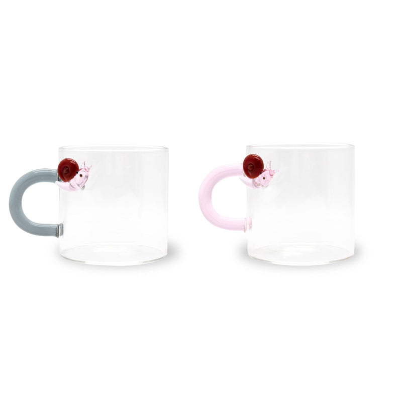 Set 2 pz. tazzine da caffè in borosilicato con decori e manico colorato Monterey WD Lifestyle