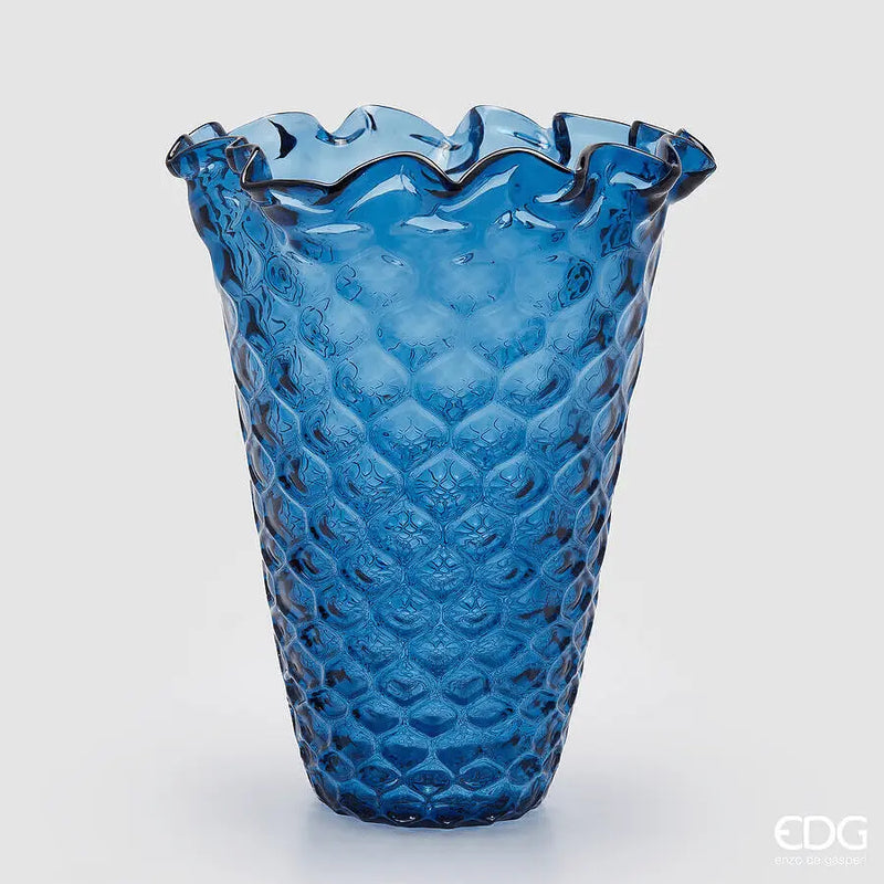 EDG Enzo De Gasperi Vaso Drappo Alveare grande blu