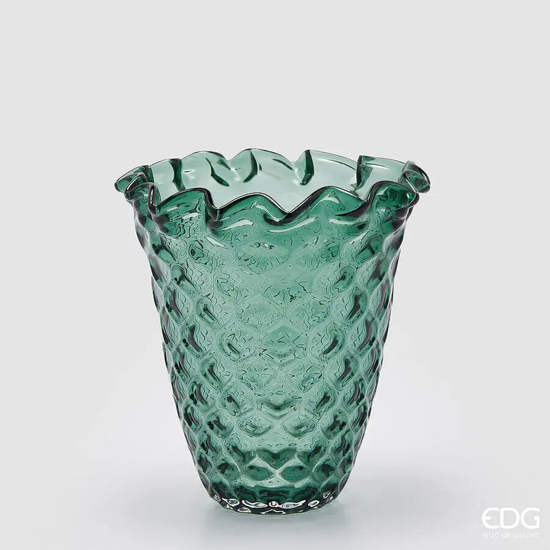 EDG Enzo De Gasperi Vaso Drappo Alveare piccolo verde