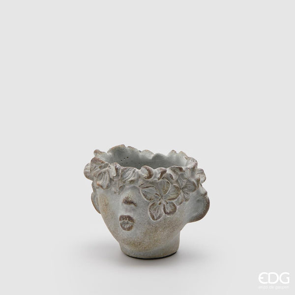 Vaso cemento Testa FIORI H.10 By EDG Enzo De Gasperi